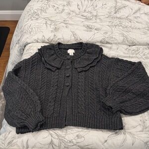 H&M Charcoal Cable Knit Cardigan
